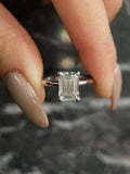 Emerald Solitaire Lab Grown Diamond Engagement Ring