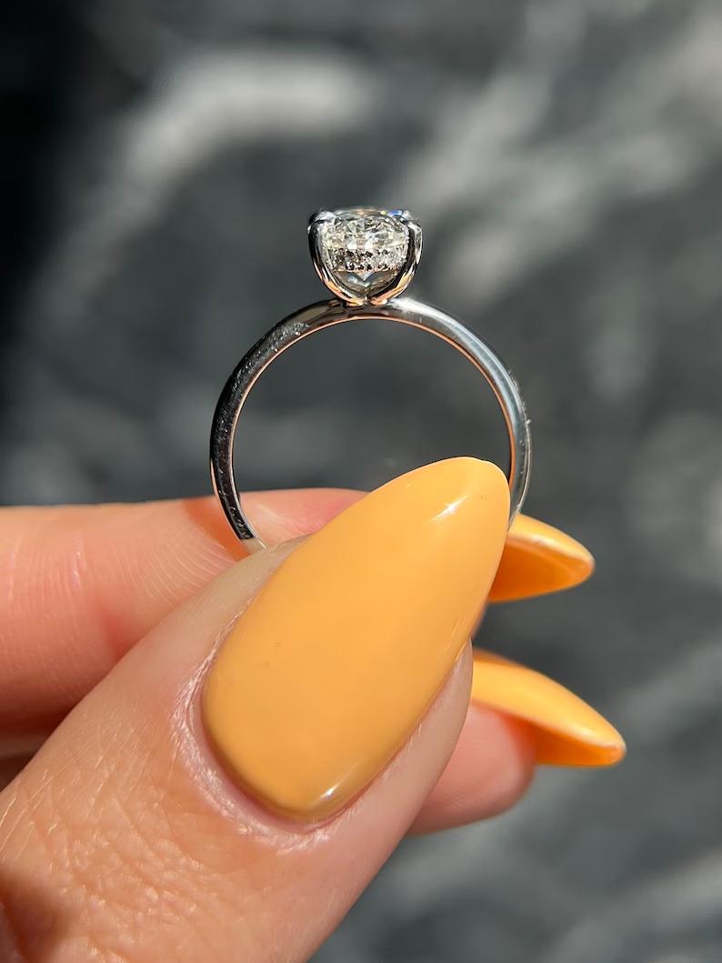Oval Hidden Halo Lab Grown Diamond Engagement Ring