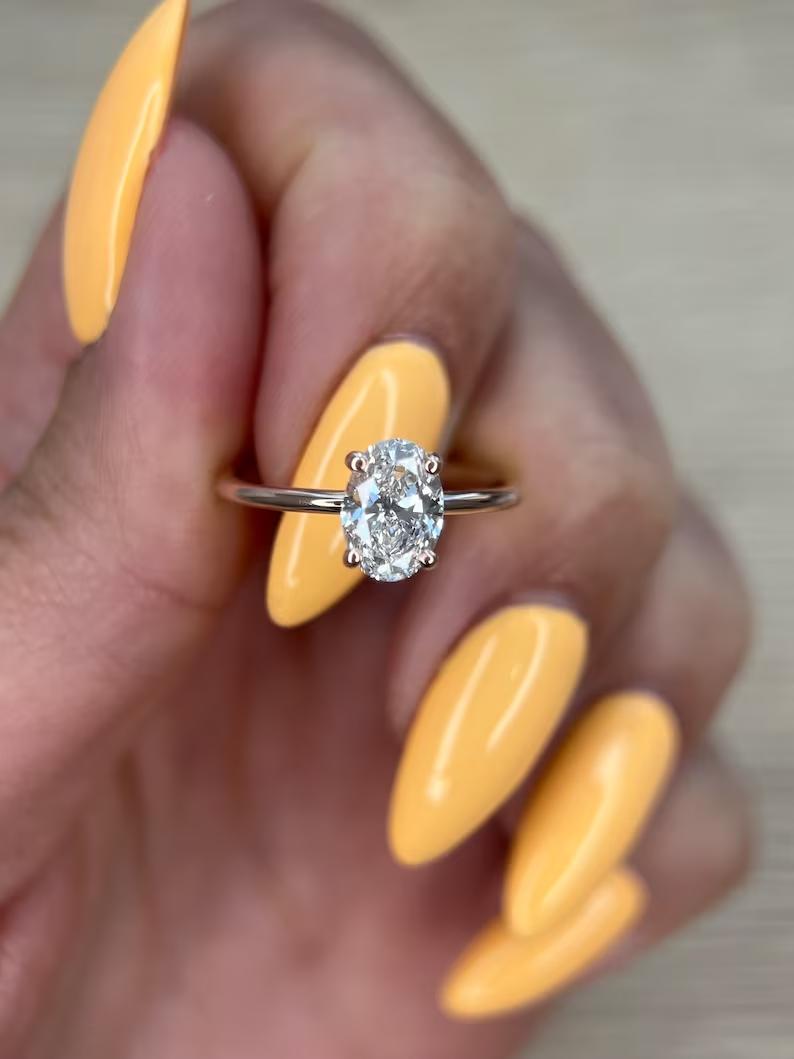 Oval Solitaire Lab Grown Diamond Engagement Ring