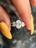 1.50 CT Oval Three Stones Lab Grown Diamond Engagement Ring