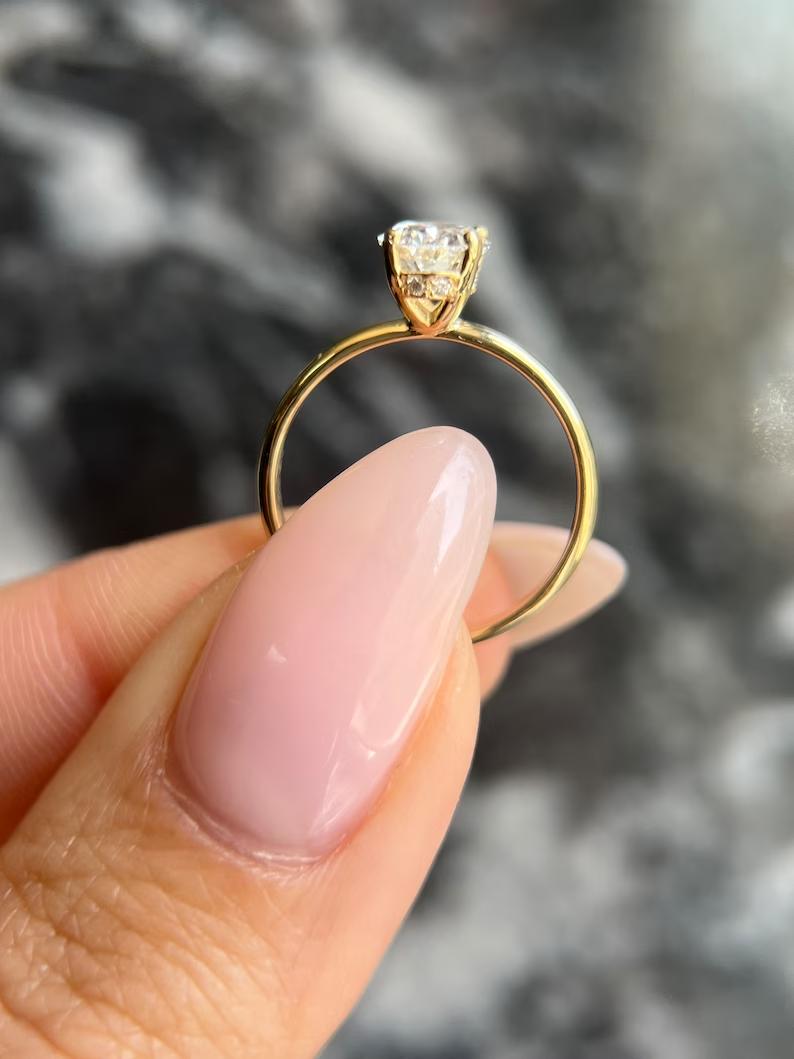 Oval Hidden Halo Lab Grown Diamond Engagement Ring