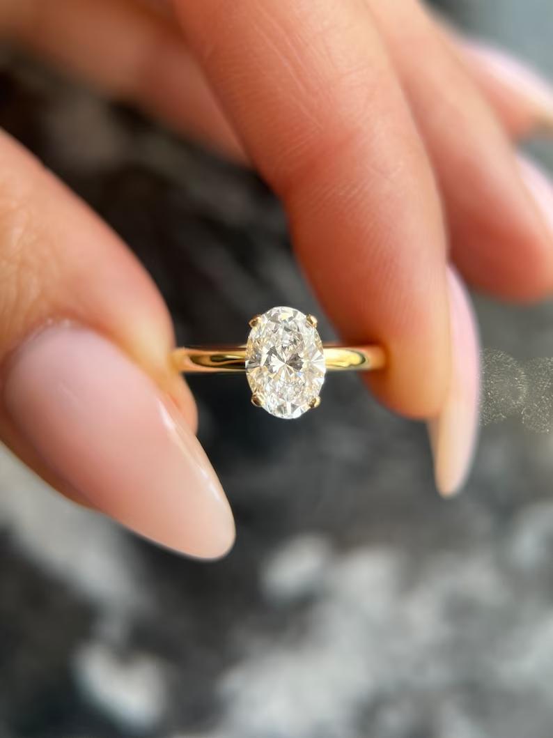 Oval Hidden Halo Lab Grown Diamond Engagement Ring