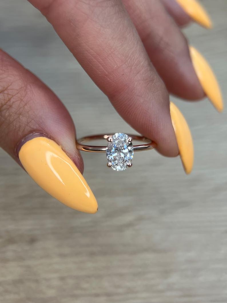 Oval Solitaire Lab Grown Diamond Engagement Ring