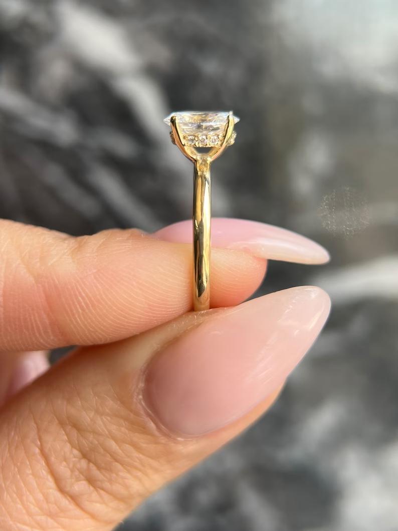 Oval Hidden Halo Lab Grown Diamond Engagement Ring