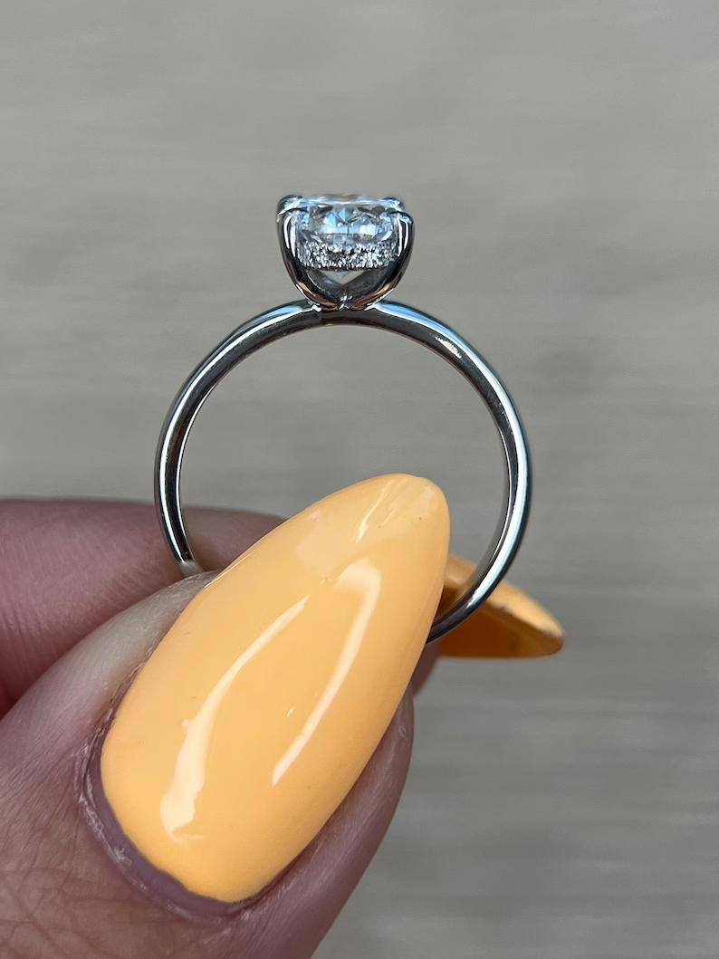 Oval Hidden Halo Lab Grown Diamond Engagement Ring