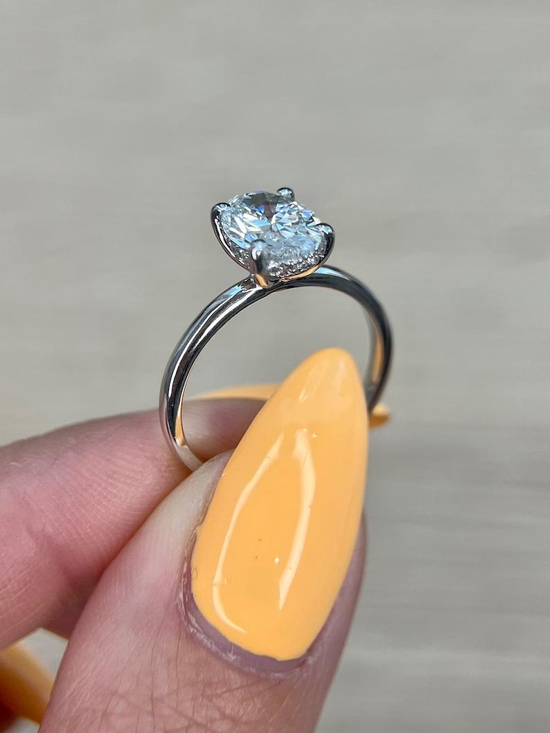 Oval Hidden Halo Lab Grown Diamond Engagement Ring
