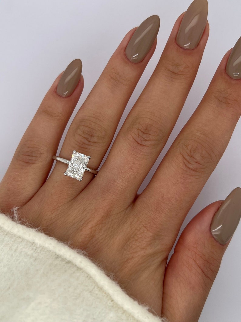 Radiant Solitaire Lab Grown Diamond Engagement Ring