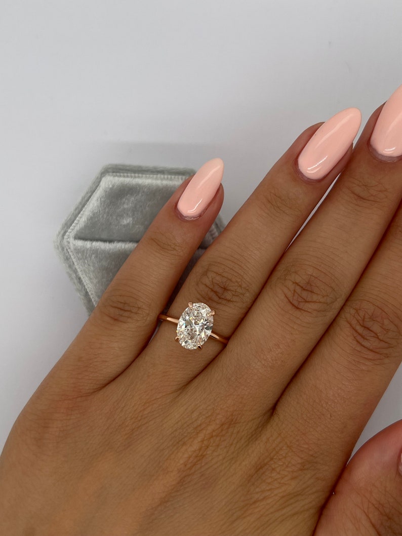 Oval Hidden Halo Lab Grown Diamond Engagement Ring