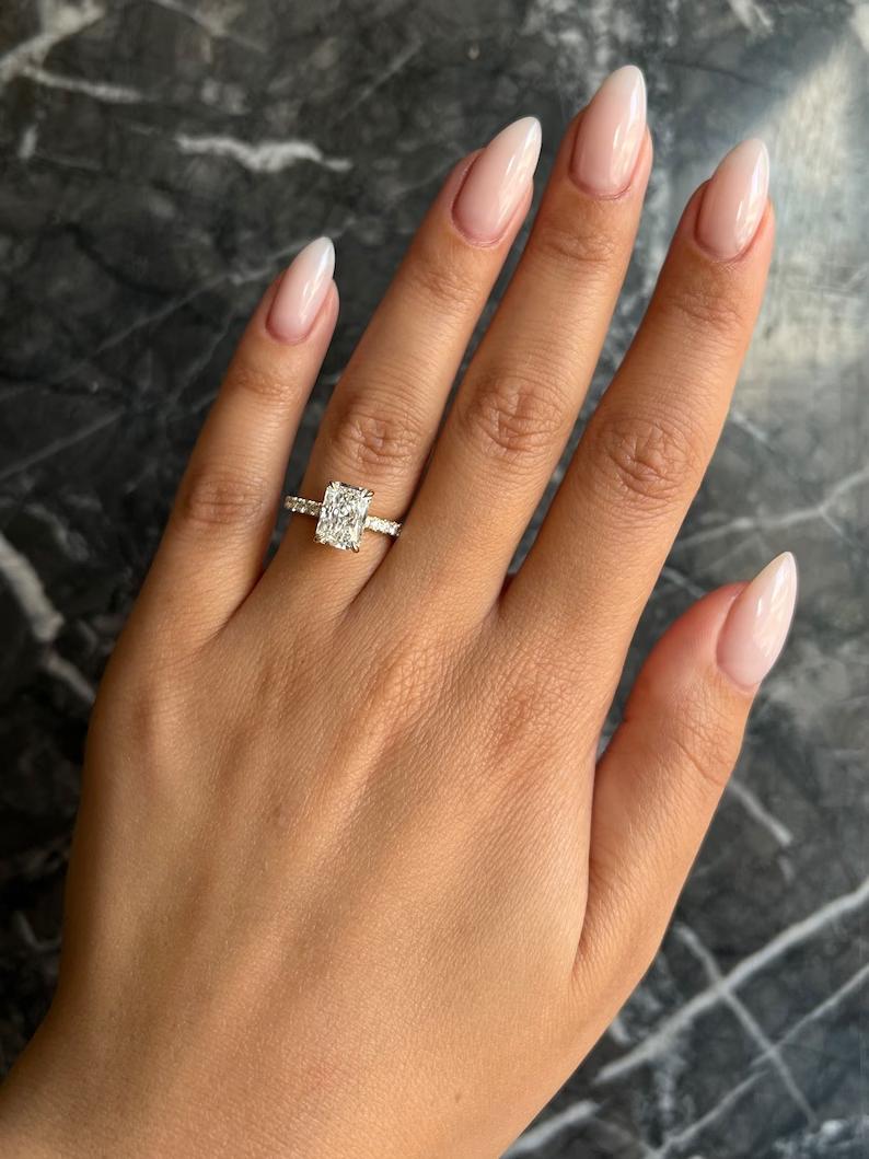 Radiant Pave Lab Grown Diamond Engagement Ring