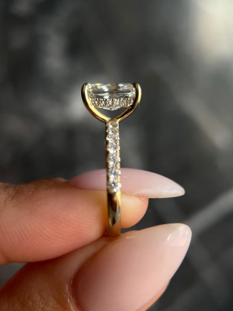 Radiant Pave Lab Grown Diamond Engagement Ring