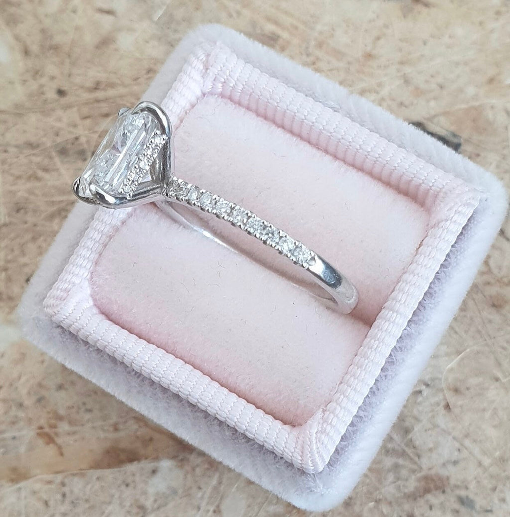 Radiant Hidden Halo Lab Grown Diamond Engagement Ring