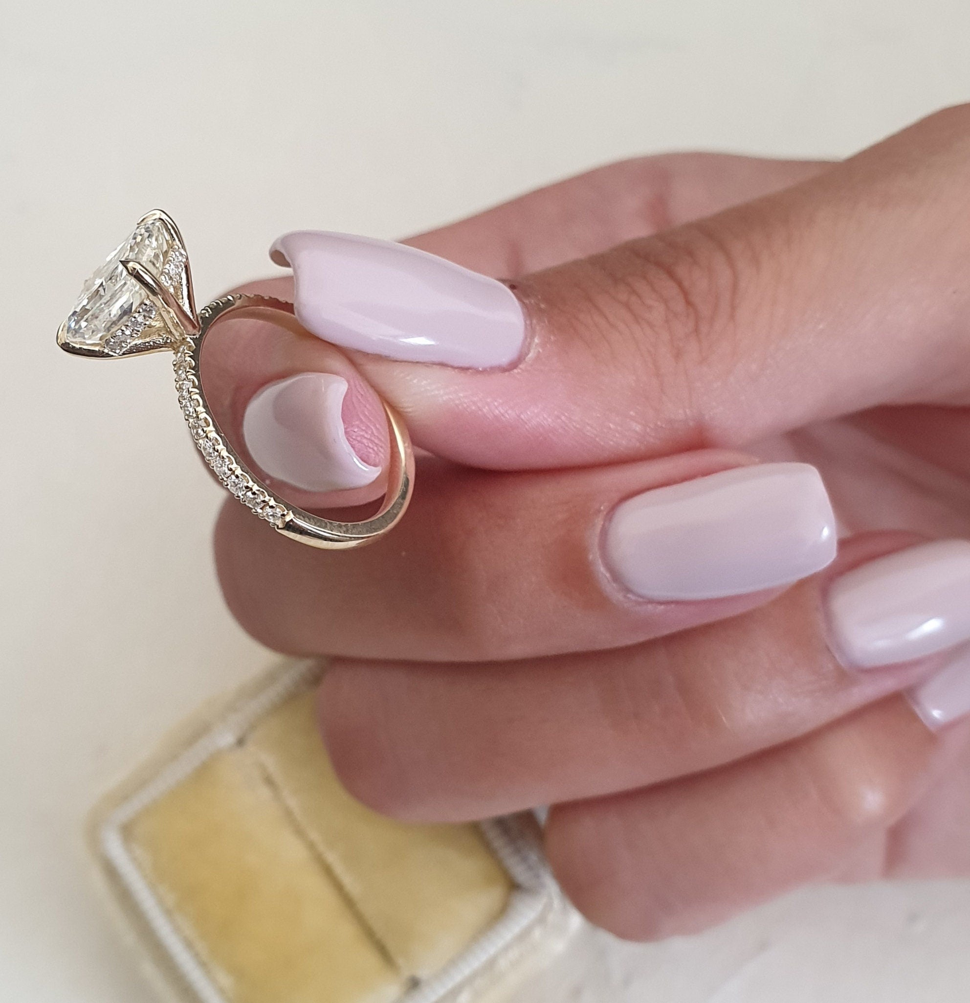 Radiant Pave Lab Grown Diamond Engagement Ring