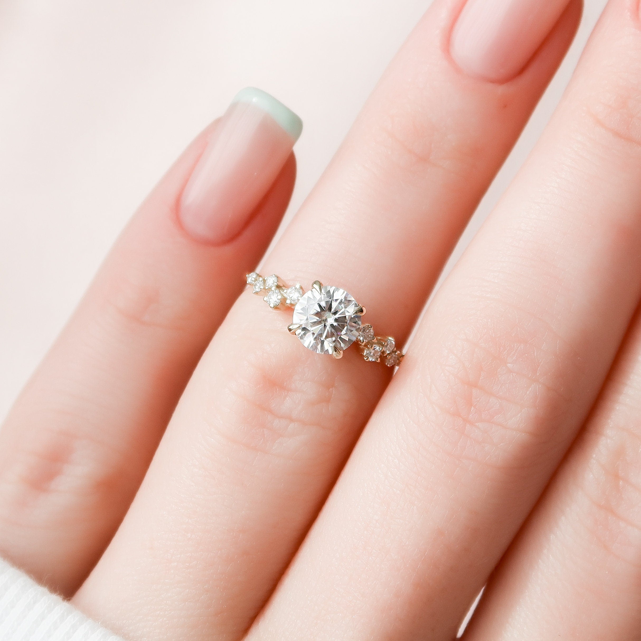 Custom Listing for Micah- 1.0 CT Round Lab Grown Engagement Ring In F-VS1 Color-Clarity