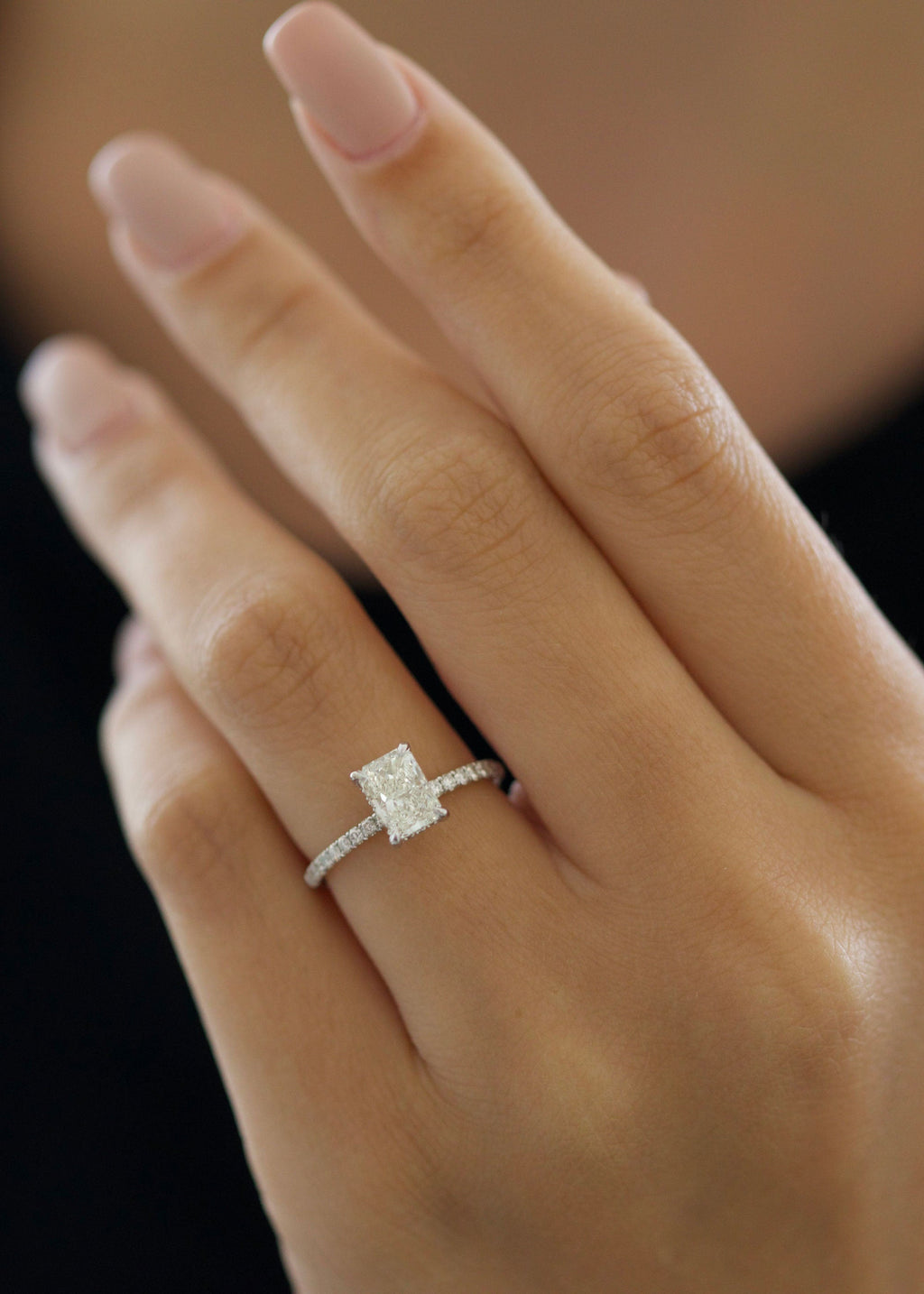 Radiant Pave Lab Grown Diamond Engagement Ring