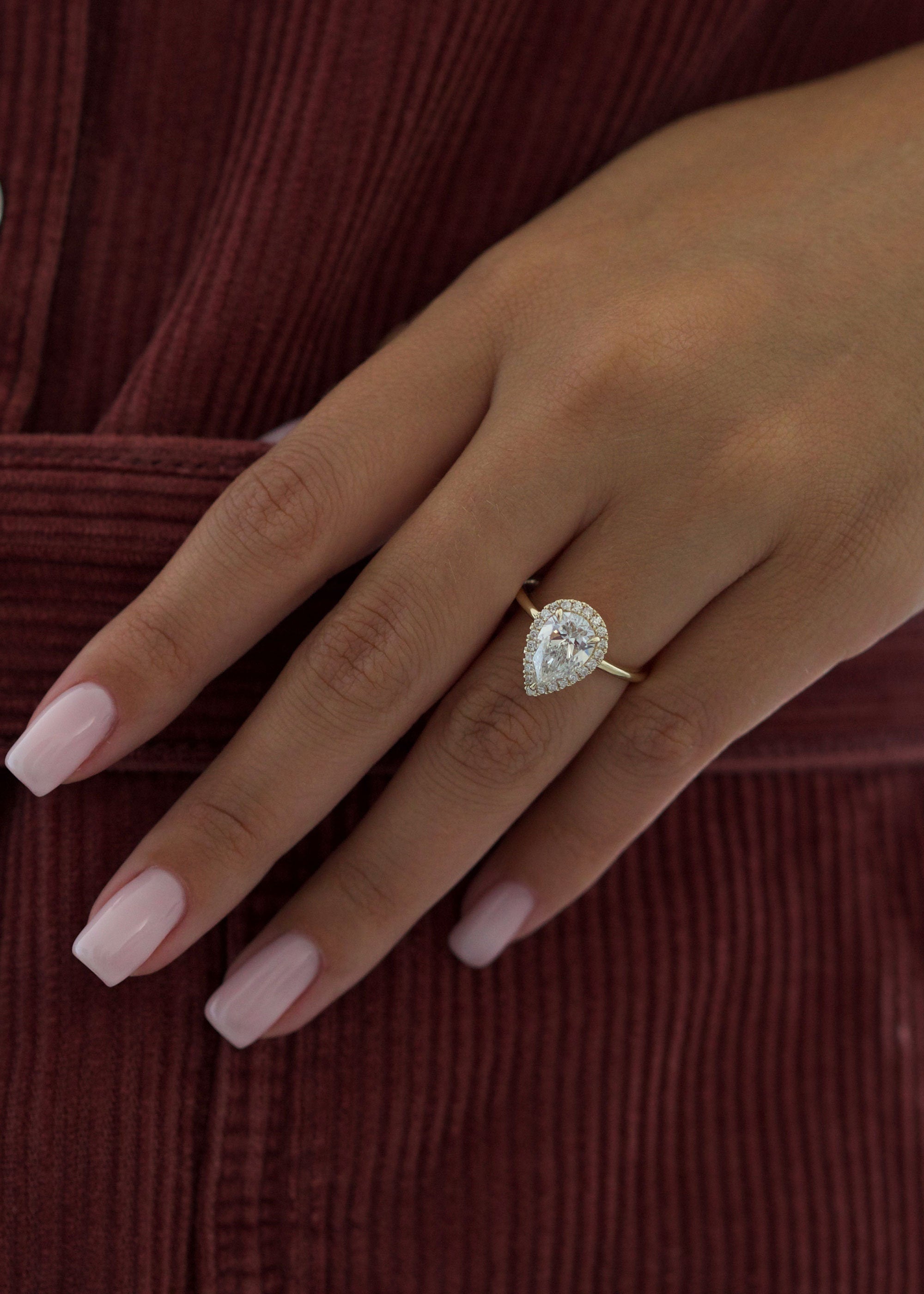 Pear Halo Lab Grown Diamond Engagement Ring