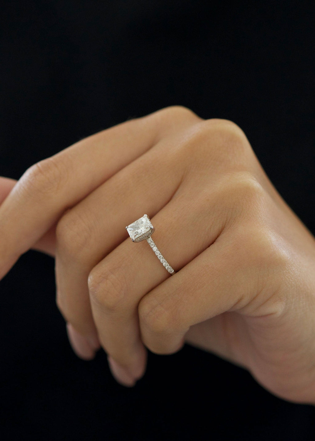 Radiant Pave Lab Grown Diamond Engagement Ring