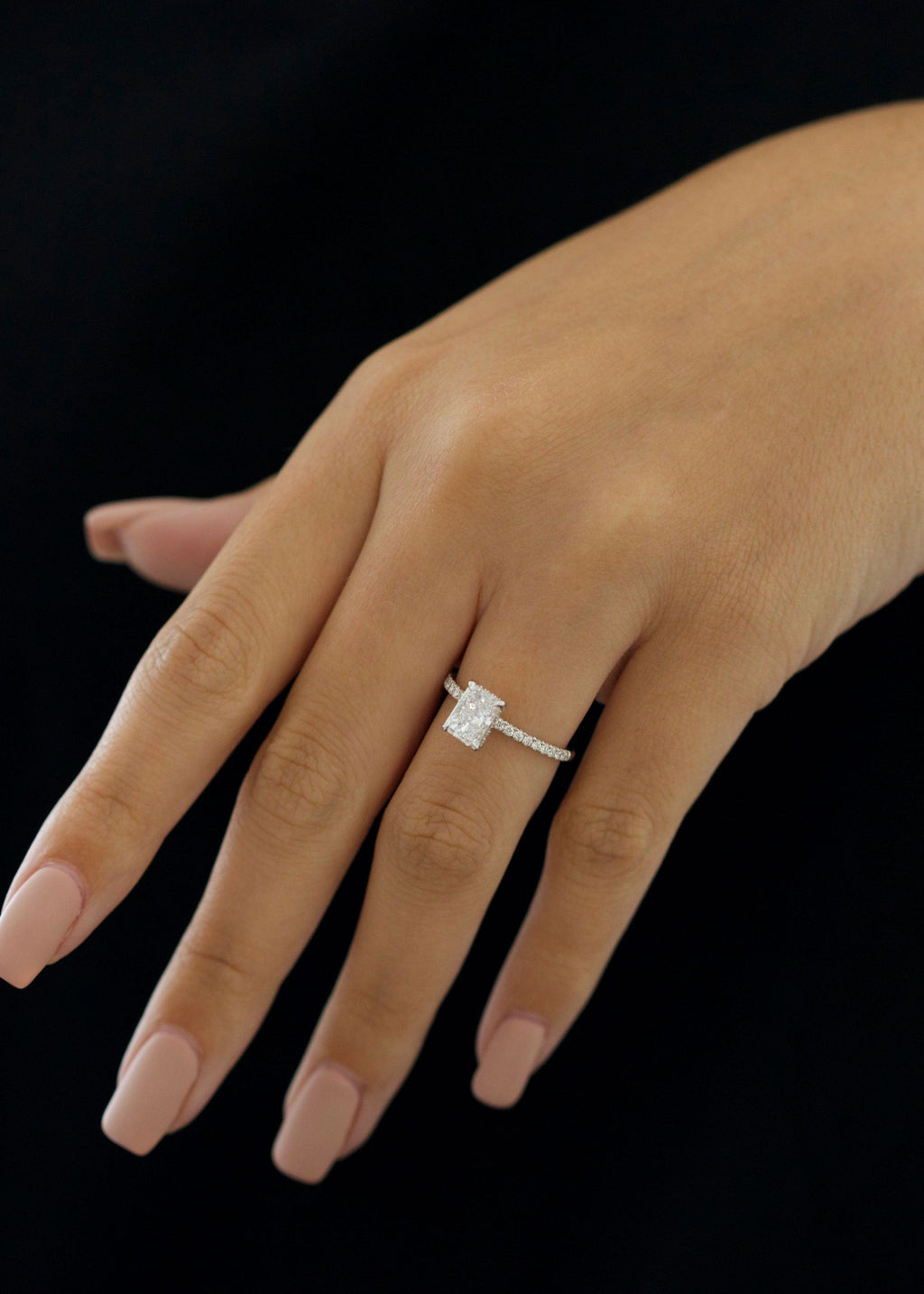 Radiant Pave Lab Grown Diamond Engagement Ring