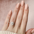 3.0 CT Oval Pave & Hidden Halo Setting Moissanite Engagement Ring 6