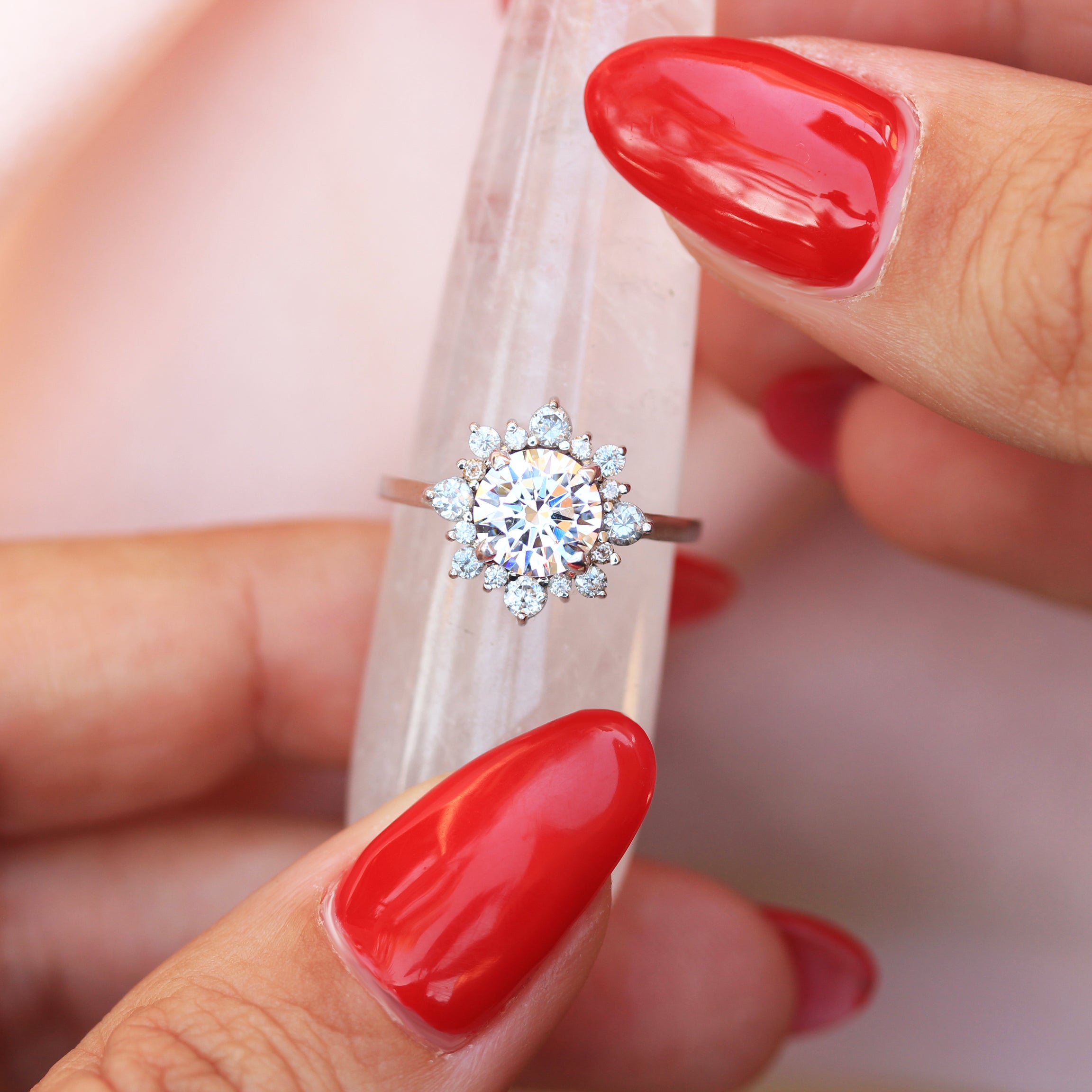 Round Halo Lab Grown Diamond Engagement Ring